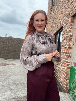 Metallic Ties Blouse