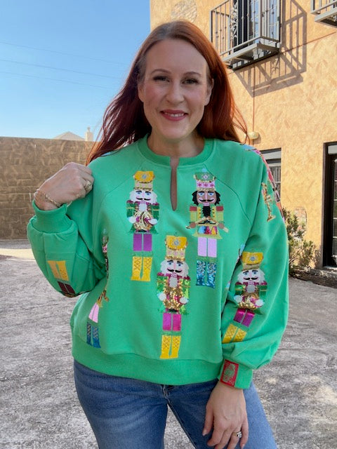 Queen of Sparkles Green Nutcracker Band Sweatshirt