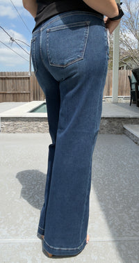 Mid Rise Dark Wash Risen Denim