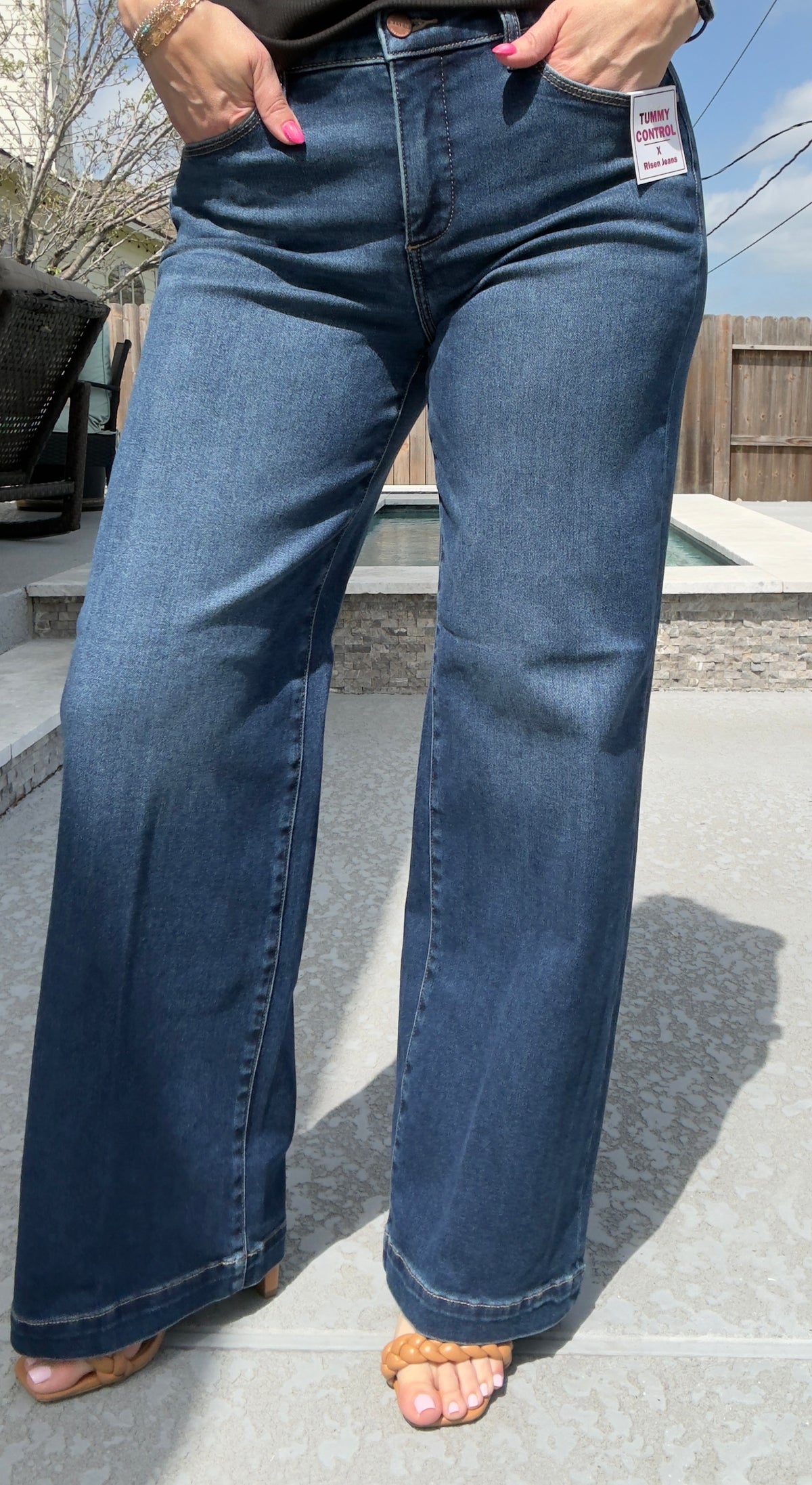 Mid Rise Dark Wash Tummy control jeans