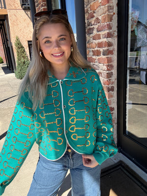 sparkle sweater Queen of Sparkles QOS, sequins, horse bit, derby