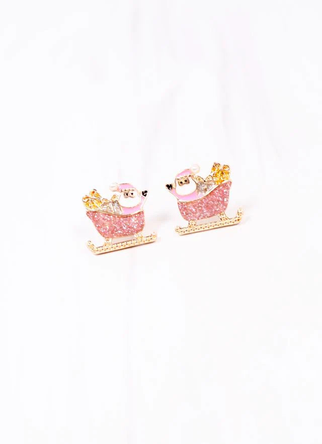 Santa Sleigh Ride Earring