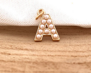 Pearl Initial Charms