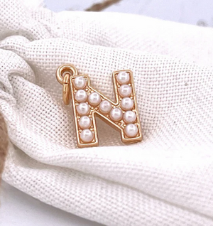 Pearl Initial Charms