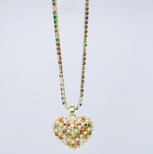 Glowing Heart of Pearls Necklace