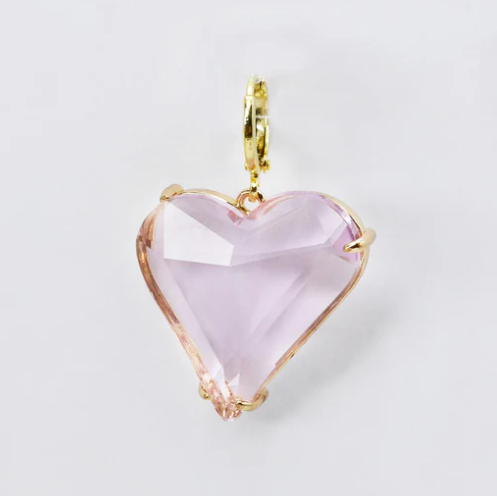 Pink Heart Stone Charm