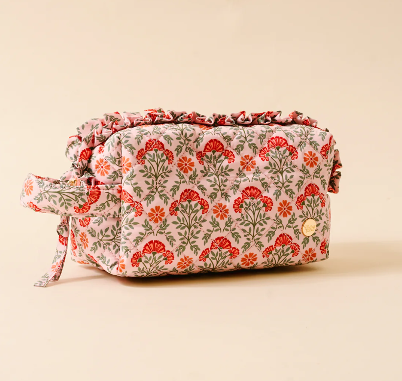 Everbloom Dusty Rose Essentials Quilted Cosmetic Pouch