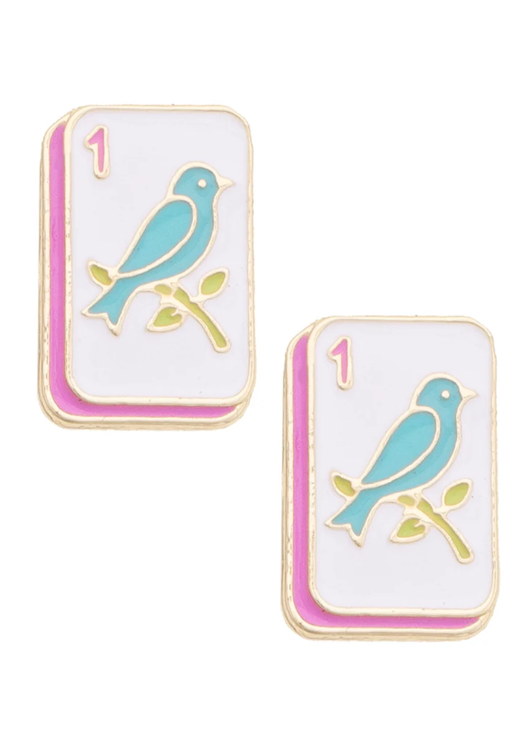 Bird Bam Enamel Stud Earrings in Multi