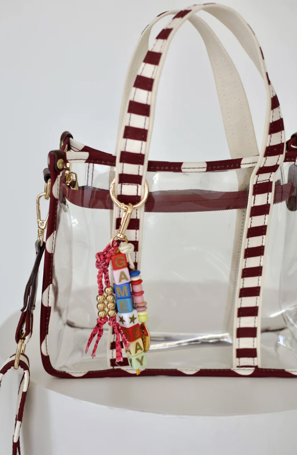 Game Day Clear Stadium Tote - Maroon