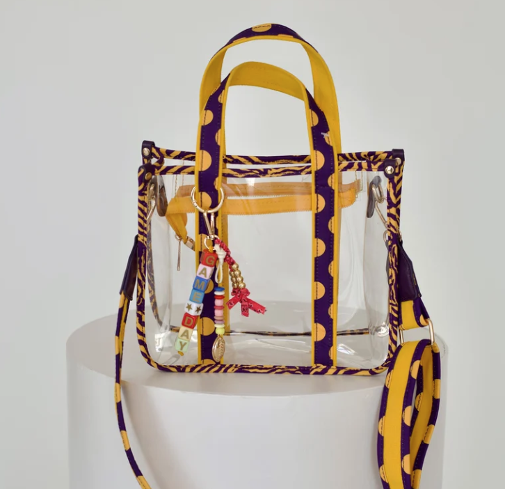 Game Day Clear Stadium Tote - Purple & Yellow