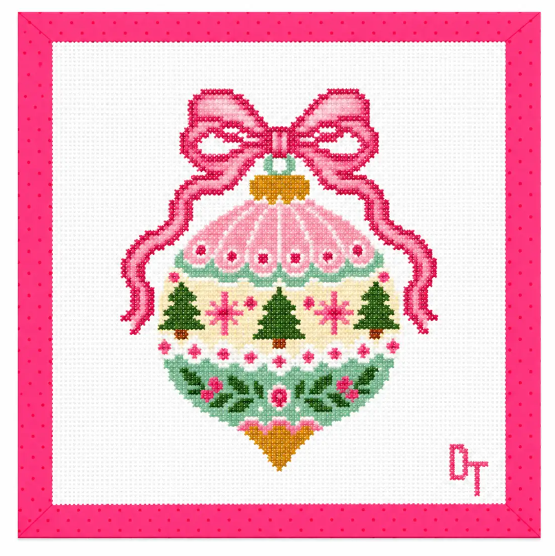 Pretty in Pink Ornament Needlepoint Canvas