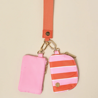 Sicily Stripes Pink Dynamic Duo Pouch Wristlet