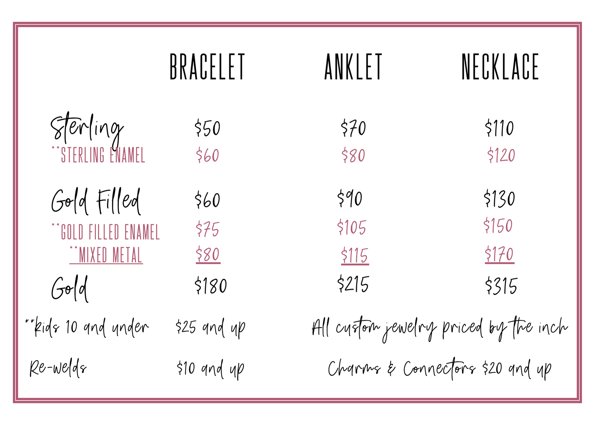 Permanent Jewelry Appointment