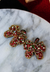 Christmas Bow Beaded Earrings