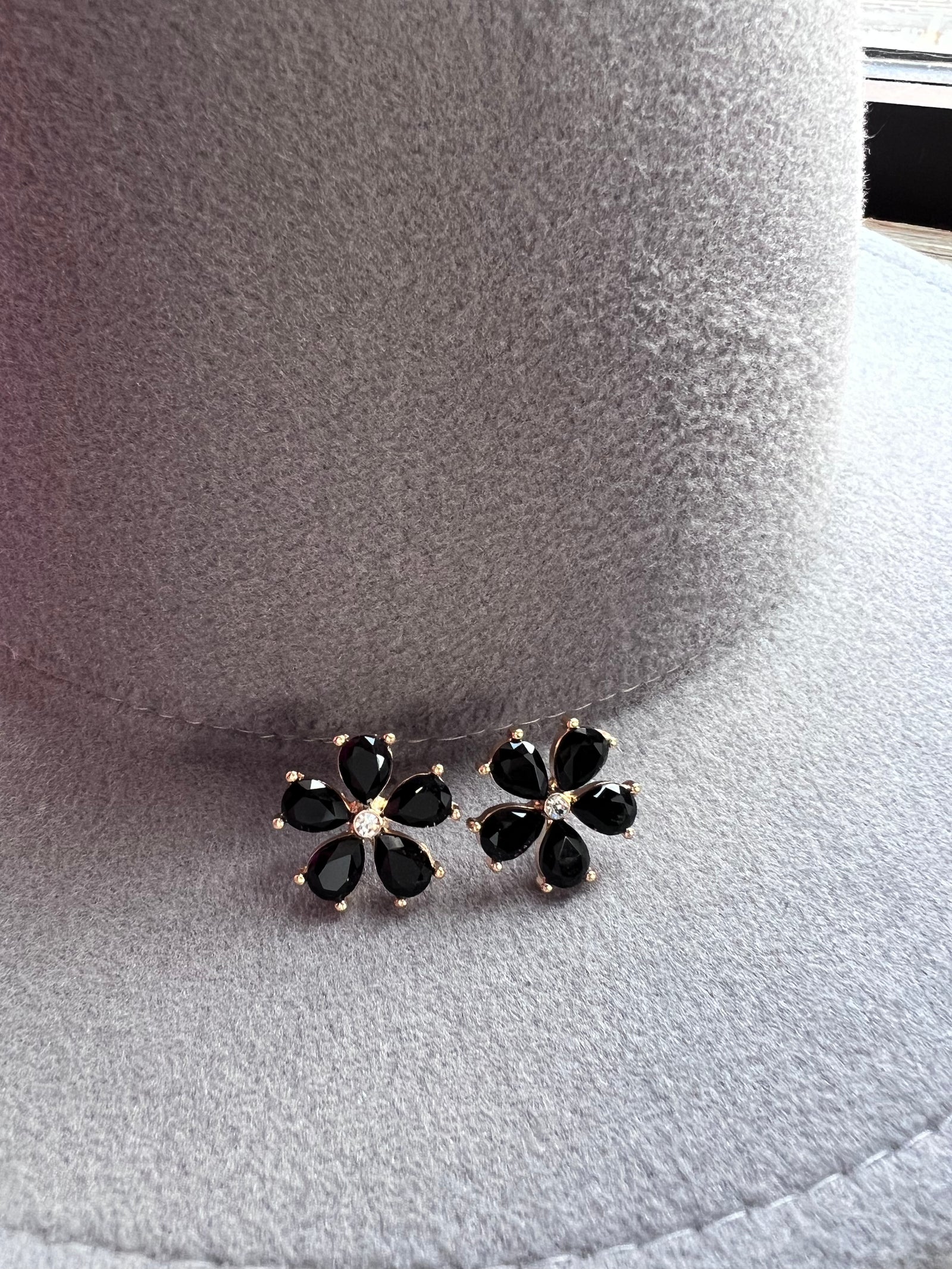 Black Flower Earrings