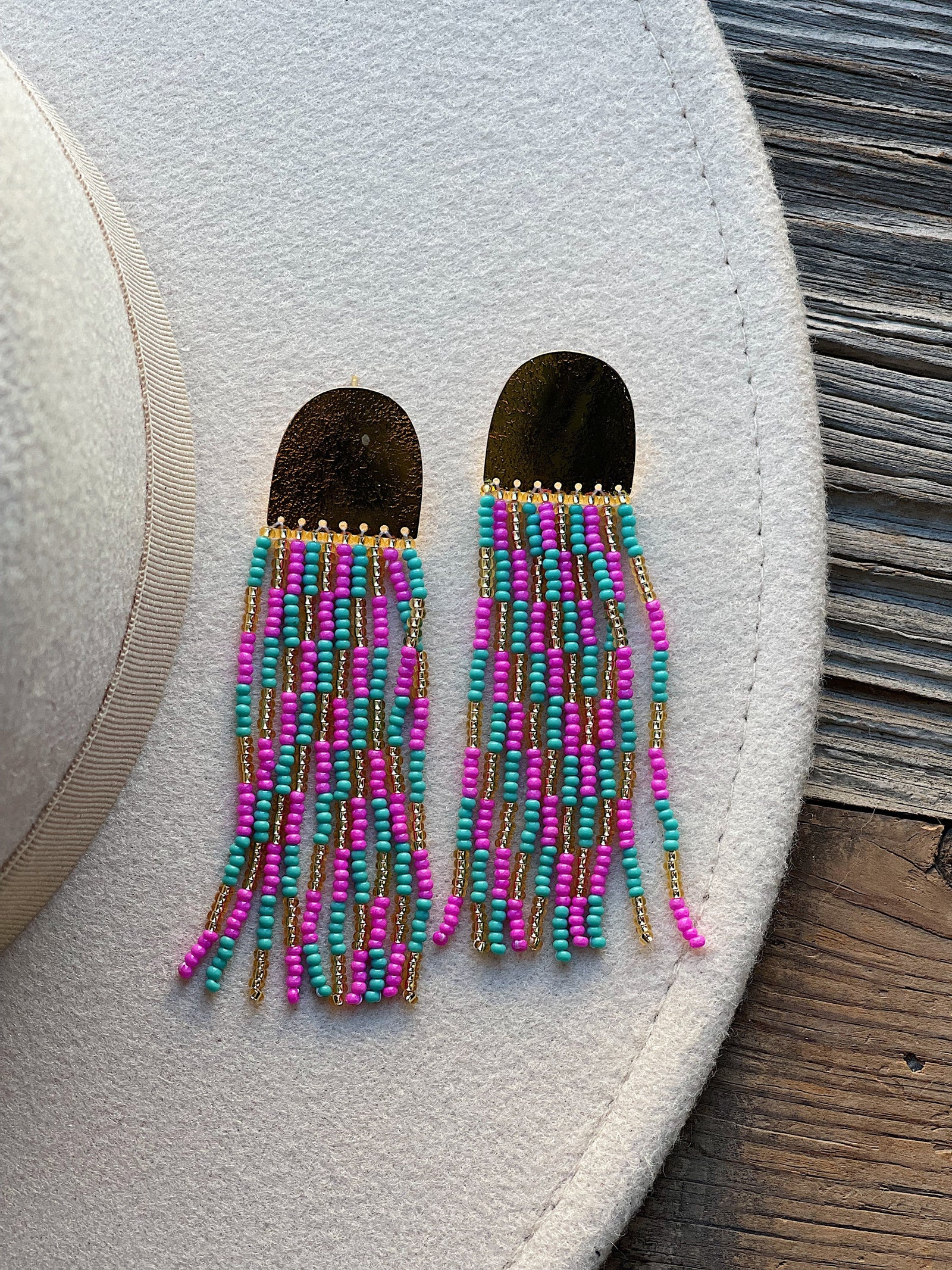 Turquoise & Pink Jelly Earrings