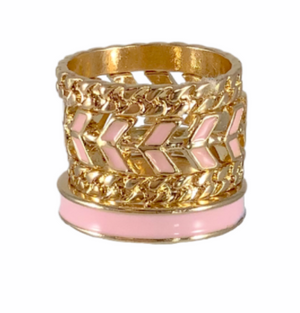 Pink Stack Ring Set